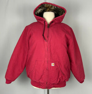 Carhartt Coat Womens Size XXL 20 Crab Apple Pink Real Tree Camo Lined Zip Hooded
